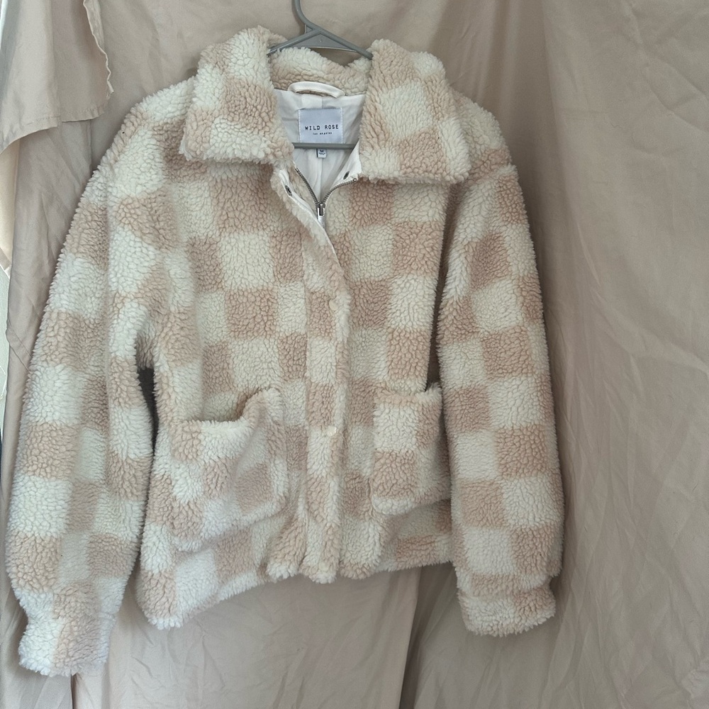 Wild Rose Cream Tan Teddy Jacket